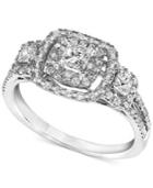 Diamond Three-stone Engagement Ring In 14k White Gold (1 Ct. T.w.)