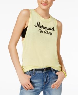 Freeze 24-7 Juniors' Sequined Mermaid Graphic Tank Top