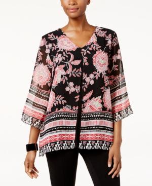 Jm Collection Printed Split-front Tunic, Only At Macy's