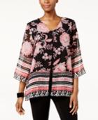 Jm Collection Printed Split-front Tunic, Only At Macy's