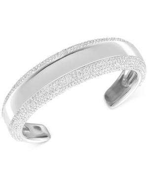 Swarovski Pebble Rhodium-plated Crystal Pointiage Cuff Bracelet