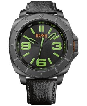 Hugo Boss Men's Boss Orange Sao Paulo Black Leather Strap Watch 50mm 1513163