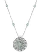 Lucky Brand Silver-tone Green Stone & Imitation Pearl Pendant Necklace