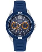 Guess Men's Multifunction Blue Silicone Strap Watch 46mm U0967g2