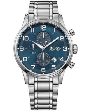 Hugo Boss Men's Chronograph Boss Black Aeroliner Stainless Steel Bracelet Watch 44mm 1513183