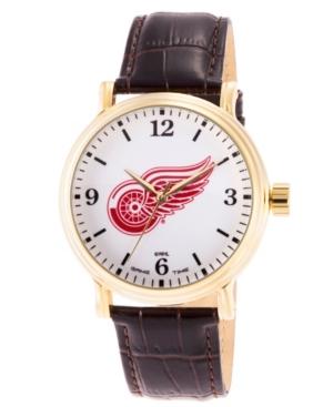 Gametime Nhl Detroit Red Wings Men's Shiny Gold Vintage Alloy Watch