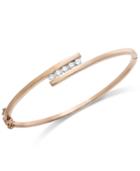 Victoria Townsend Rose-cut Diamond Bypass Bangle Bracelet In 18k Rose Gold Over Sterling Silver (1/3 Ct. T.w.)
