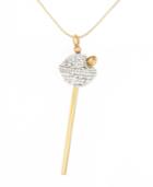 Sis By Simone I Smith 18k Gold Over Sterling Silver Necklace, White Crystal Lollipop Pendant