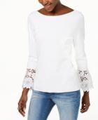 I.n.c. Lace-cuff Bell-sleeve Sweater, Created For Macy's