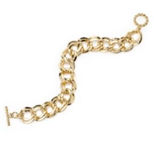 2028 Gold-tone Curb Link Chain Toggle Bracelet