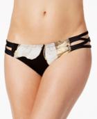 Carmen Marc Valvo Metallic Strappy Bikini Bottoms Women's Swimsuit