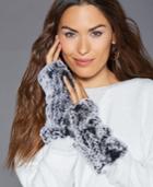 The Fur Vault Fingerless Rabbit Fur Gloves