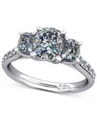 Diamond Shoulder And Accent Stone Mount Setting (1/2 Ct. T.w.) In 14k White Gold