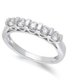 Certified Five-stone Diamond Band Ring In 14k White Gold (1/2 Ct. T.w.)