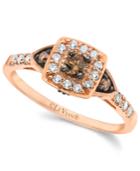 Chocolate By Petite Le Vian Chocolate And White Diamond Ring (3/8 Ct. T.w.) In 14k Rose Gold