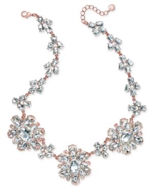 Charter Club Rose Gold-tone Crystal Cluster Statement Necklace, Only At Macy's