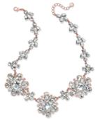 Charter Club Rose Gold-tone Crystal Cluster Statement Necklace, Only At Macy's