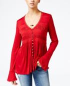 American Rag Smocked Bell-sleeve Peasant Top, Only At Macy's