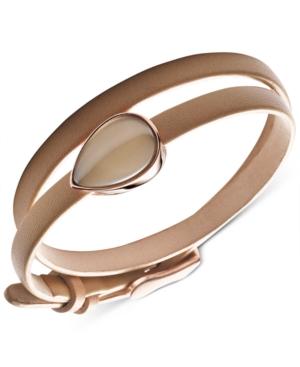 Skagen Rose Gold-tone Sea Glass Leather Strap Bracelet Skj0745