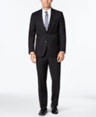 Kenneth Cole Reaction Men's Slim-fit Black And Blue Pindot Suit
