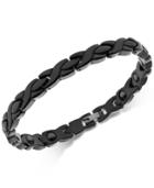 Sutton By Rhona Sutton Men's Black-tone Stainless Steel Crisscross Link Bracelet