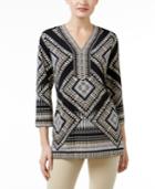 Jm Collection Printed Studded Tunic, Only At Macy's