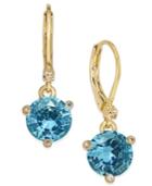 Kate Spade New York Gold-tone Blue Crystal Drop Earrings