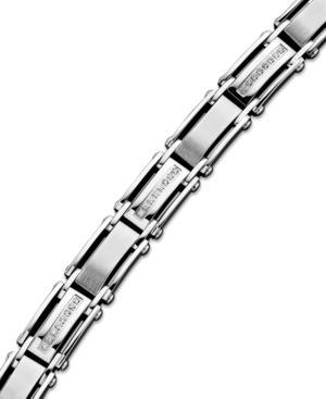 Men's Diamond Bracelet In Stainless Steel (1/2 Ct. T.w.)