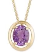 Amethyst Oval 18 Pendant Necklace (2-3/8 Ct. T.w.) In 18k Gold-plated Sterling Silver