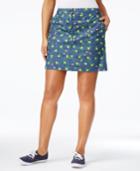 Karen Scott Petite Lemon-print Chambray Skort, Only At Macy's