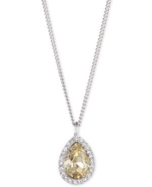 Givenchy Silver-tone Crystal & Stone Pendant Necklace, 16 + 3 Extender, Created For Macy's