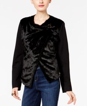 Inc International Concepts Asymmetrical Faux-fur Jacket, Only At Macy's