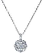 Effy Diamond Floral Pendant Necklace (1/4 Ct. T.w.) In 14k White Gold