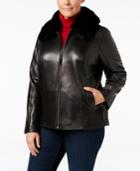 Jones New York Plus Size Faux-fur-trim Leather Jacket