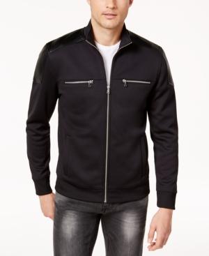 Inc International Concepts Men's Zip-front Jacket With Faux Leather Piecing, Created For Macy's
