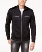 Inc International Concepts Men's Zip-front Jacket With Faux Leather Piecing, Created For Macy's