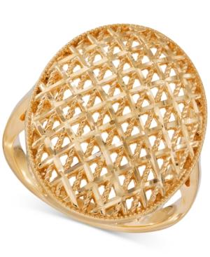 Oval Openwork Mesh Ring In 14k Gold
