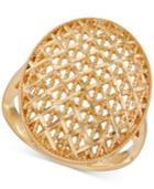 Oval Openwork Mesh Ring In 14k Gold