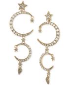 Rachel Rachel Roy Gold-tone Pave Moon & Star Linear Drop Earrings