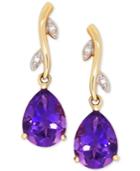 Amethyst (1-9/10 Ct. T.w.) & Diamond Accent Drop Earrings In 14k Gold