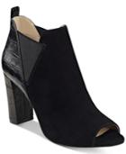 Marc Fisher Sayla Block-heel Peep-toe Booties Women's Shoes