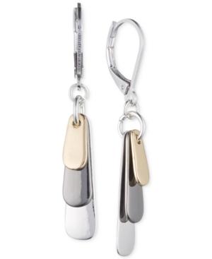 Nine West Tri-tone Linear Dangle Earrings