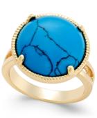 Charter Club Gold-tone Blue Stone Statement Ring, Only At Macy's
