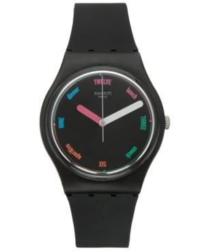 Swatch Unisex Swiss Power Tracking Black Silicone Strap Watch 34mm Gb289