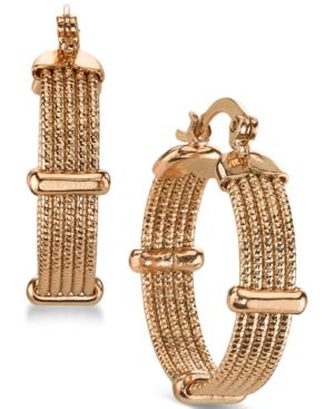 2028 Rose Gold-tone Ridged Hoop Earrings, A Macy's Exclusive Style