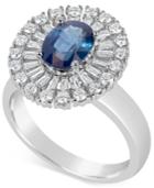 Sapphire (1-1/2 Ct. T.w.) And Diamond (5/8 Ct. T.w.) Ring In 14k White Gold