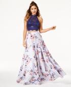 City Studios Juniors' Sequined Lace Printed 2-pc. Gown, A Macy's Exclusive Style