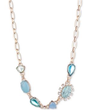 Carolee Gold-tone Colored Stone 16 Collar Necklace