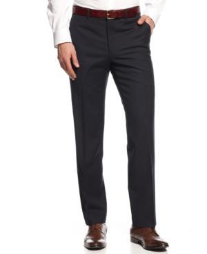 Bar Iii Navy Tonal Check Pants Slim Fit