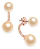 Charter Club Rose Gold-tone Pink Imitation Pearl Jacket Earrings, Created For Macy's